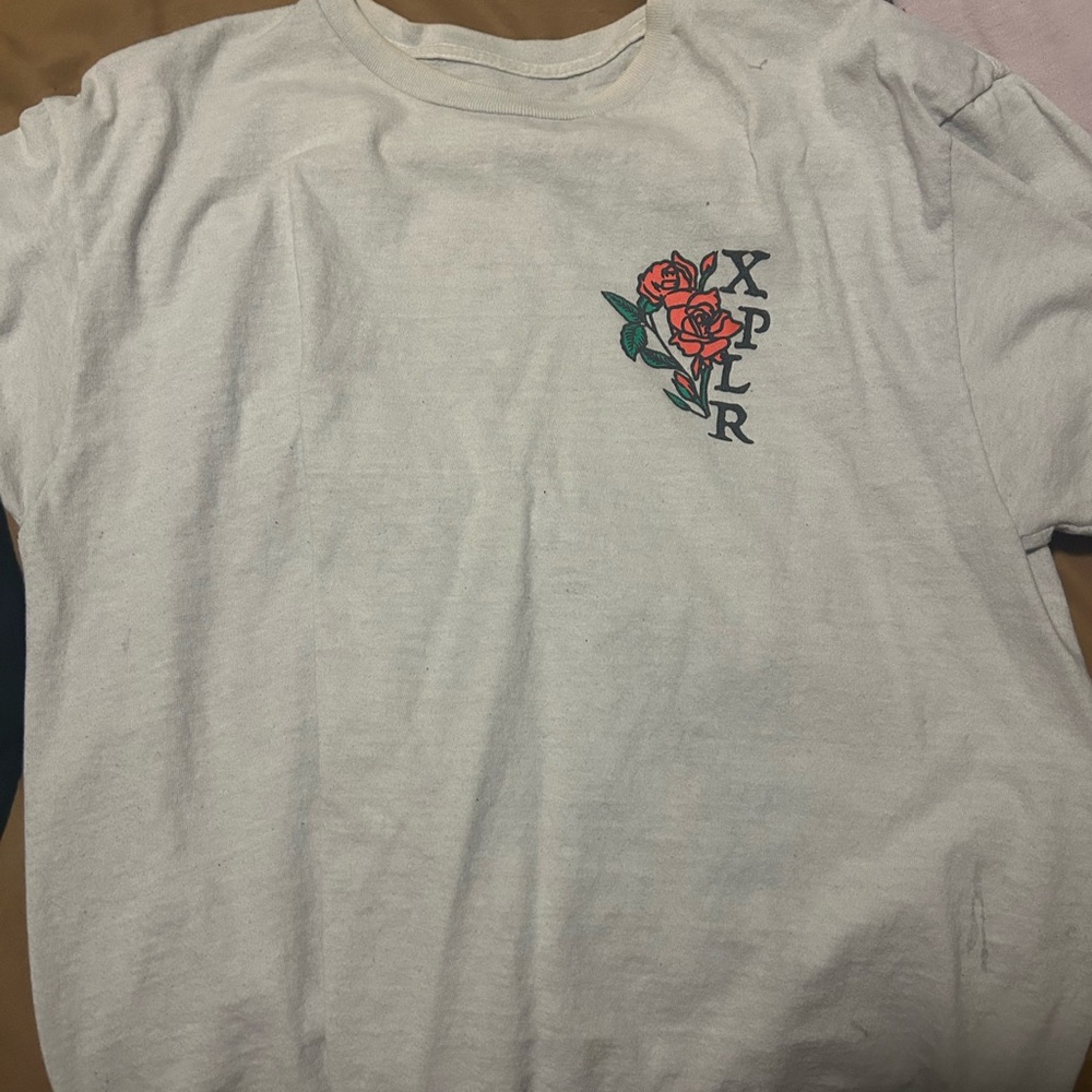 Rose Embellished White Tee